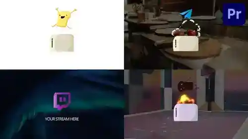 Premiere Pro的有趣吐司LOGO标志PR模板