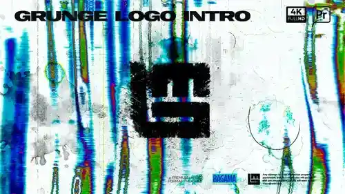 粗犷风格标志揭示（GRUNGE LOGO REVEAL）PR模板介绍