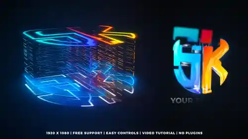 企业级珠宝Logo动画模板：暗色电影感双标志揭示PR模板