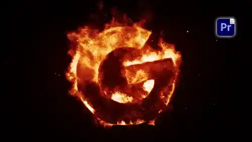 燃烧的火焰标志显示PR模板