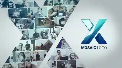 马赛克照片展示PR模板