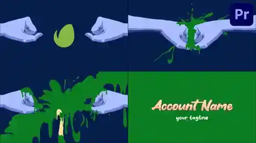 2D创意动画PR视频模板 · 中文介绍的手部LOGO标志PR模板