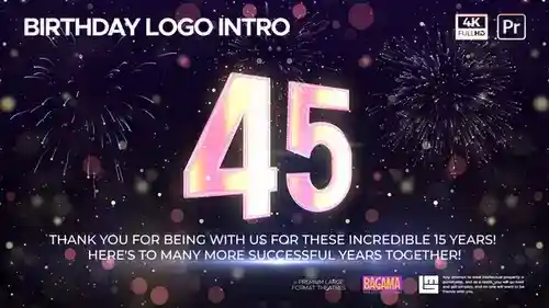 Premiere Pro周年庆标志展示模板PR模板
