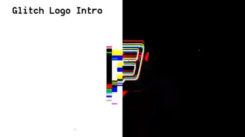 PR故障特效Logo模板 - 赛博朋克数字风格（4K分辨率）