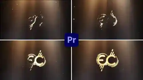 豪华金银文字标志显示PR模板