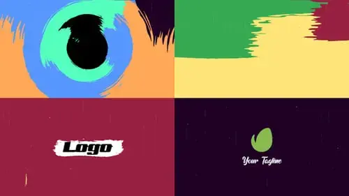 画笔LOGO标志动画LOGO标志标志FCPX模板