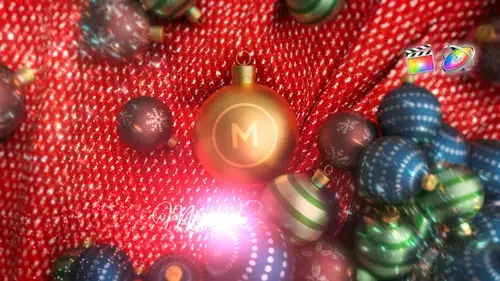 圣诞装饰品LOGO标志RevealFCPX模板