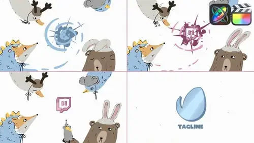 卡通动物标志为FCPX模板