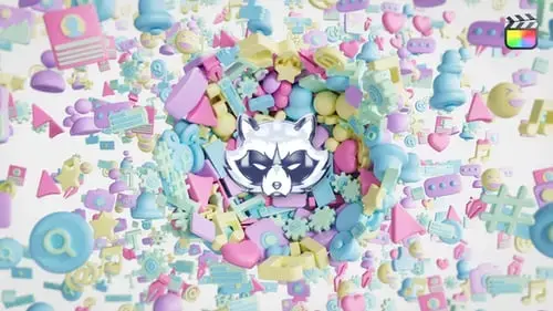 社交媒体图标简介汇聚标志标志FCPX模板