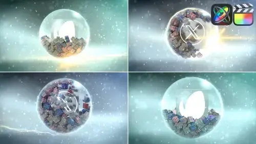 FCPX模板的雪球圣诞LOGO标志