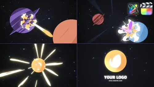 FCPX模板的行星弹跳LOGO标志小行鼠标光标志