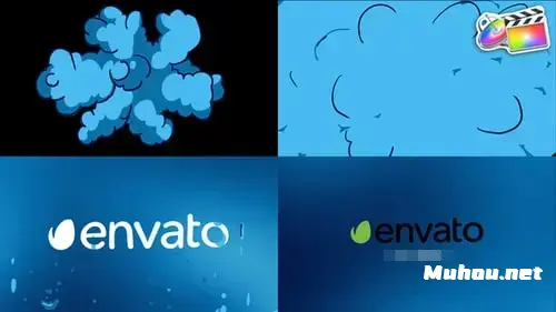 用于FCPX模板的滴液LOGO标志片头素材