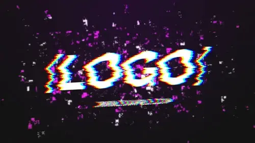 Zoom Glitch Logo赛博朋克FCPX模板