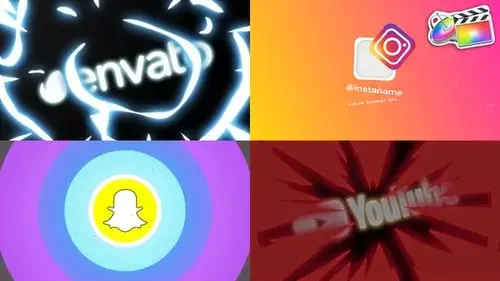 时尚风格mg动画logo标志包FCPX模板