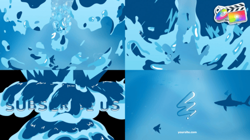 液体动态标志水世界标志FCPX模板