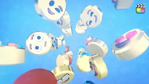 表情符号社交媒体徽标简介-FCPX模板