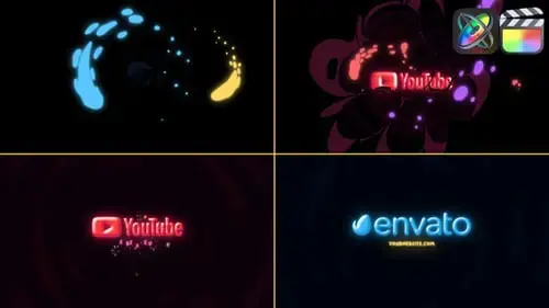 霓虹灯滴标志动画FCPX模板