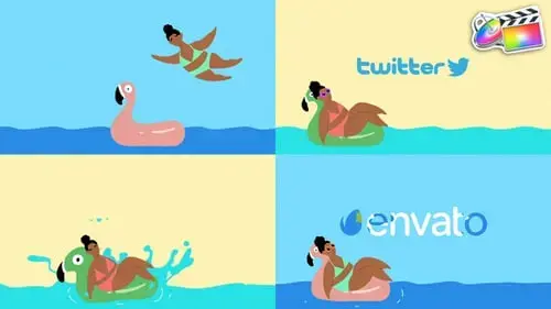 卡通动画FCPX模板的假期LOGO标志