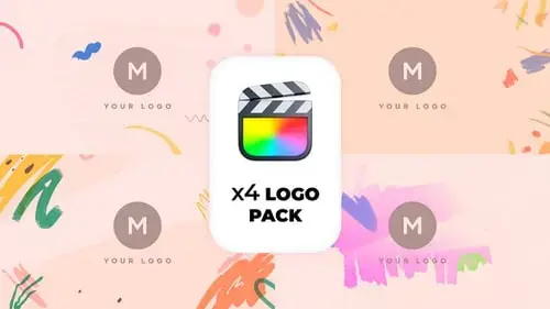 手绘笔刷LOGO标志包抽象mg动画FCPX模板