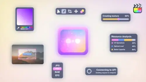 AI一代标志展示拟物风格界面-FCPX模板