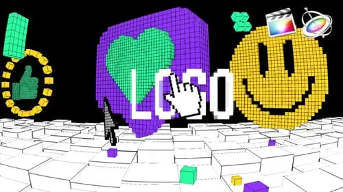 体素RushLOGO标志RevealFCPX模板