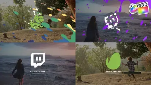 FCPX模板的卡通彩虹标志片头包