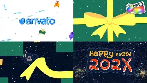 圣诞礼物标志片头FCPX模板