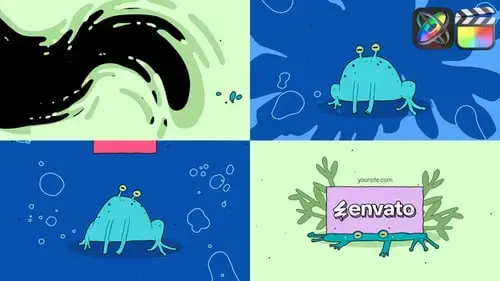 卡通动画MG动物标志为FCPX模板