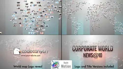 世界地图视频图像徽标-Apple Motion FCPX模板