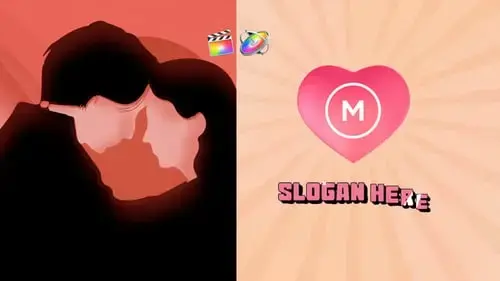 情人节爱徽标RevealFCPX模板