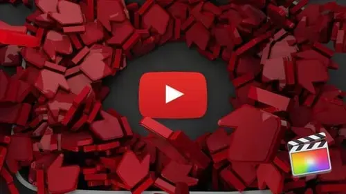Youtube 3D 玫瑰花中的Logo标志FCPX模板