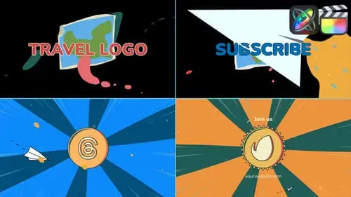 用于FCPX模板的旅行徽标片头素材