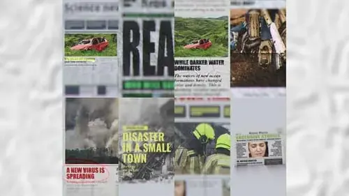 垂直报纸故事新闻报道AE模板