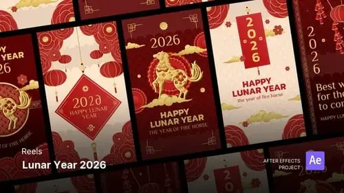 简介-农历年份中国风新年祝福AE视频