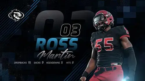 运动队介绍橄榄球人物定格动画AE视频