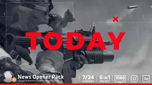 新闻报到突发事件大字动画AE视频