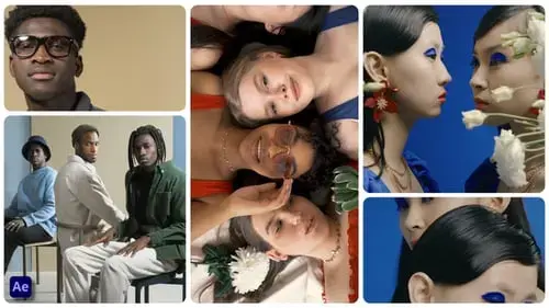 分屏-多屏图片拼接展示动画AE视频