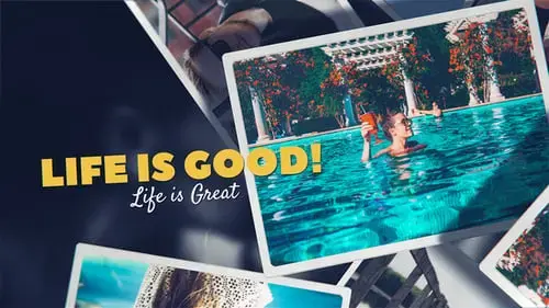 创意照片堆叠在一起展示AE视频