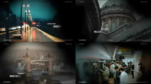 幻灯片黑色风格照片转场AE视频