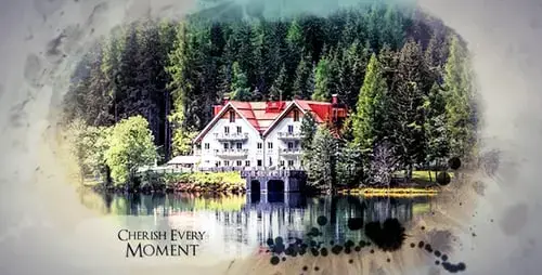 水彩油墨幻灯片中国风水墨AE视频