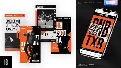 用于事件营销，视频显示的动态动画Instagram故事AE视频