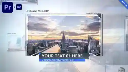 数字公司演示介绍现代清洁设计AE视频