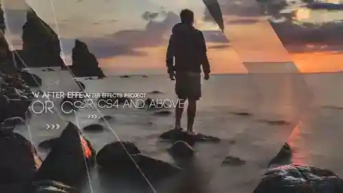 动态几何照片幻灯片与干净的过渡视频显示AE视频