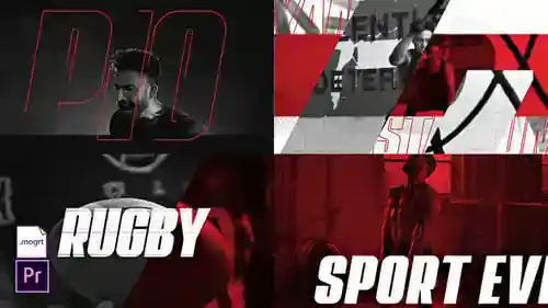 动态体育赛事片头动画与故障排版体育和美式足球AE视频