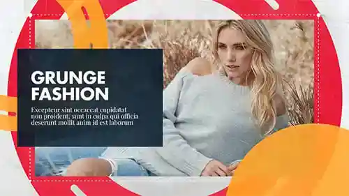 带有动态几何叠加的Grunge时尚促销AE视频