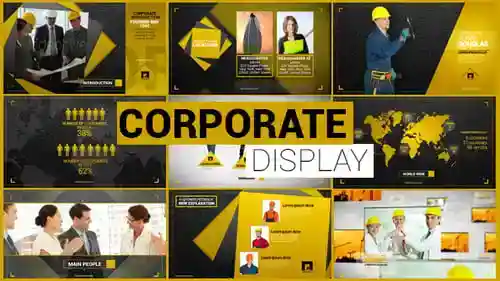 动态几何商务演示幻灯片视频显示AE视频