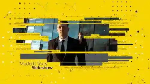 用于企业演示、视频显示的动态故障文本幻灯片AE视频