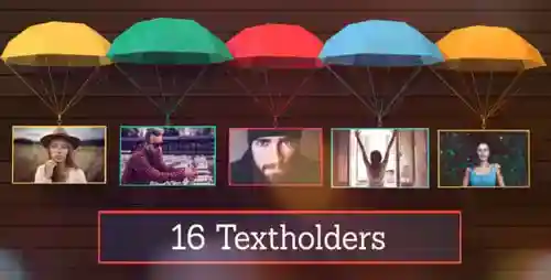 动画降落伞照片幻灯片片头素材照片幻灯片和画廊展示展示AE视频