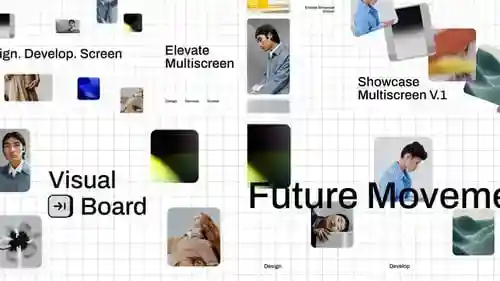 动态多屏幕网格内容展示视频展示AE视频