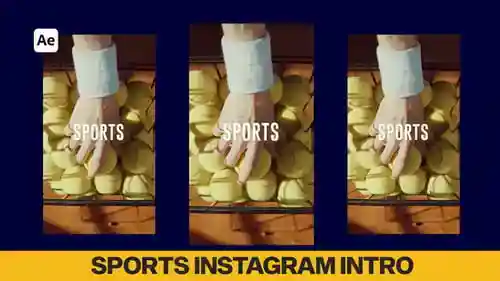 用于社交媒体视频显示的动态体育文本AE视频
